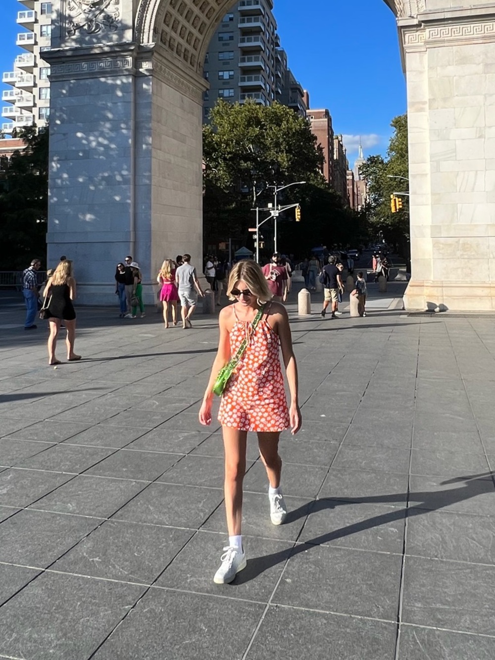 Vintage Groovy Orange Floral Mini Shift Dress by Clue